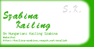 szabina kailing business card